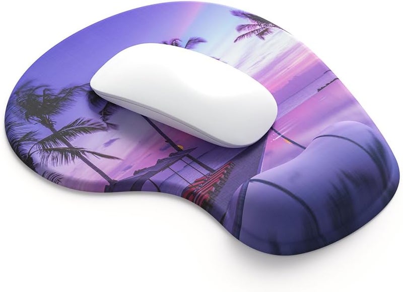 DemonChest Office Mousepad with Gel Wrist Support - Ergonomic Gaming Desktop Mouse Pad Wrist Rest - Design Gamepad Mat Rubber Base for Laptop Computer -Silicone Non-Slip Special-Textured Surface (15PalmS) - Image 1